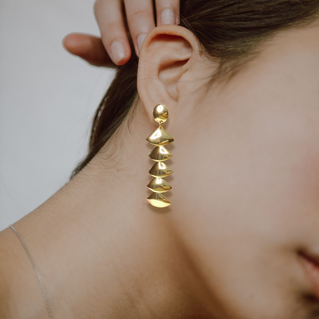 Auric Elegance Danglers | Gold Polish Statement Wear
