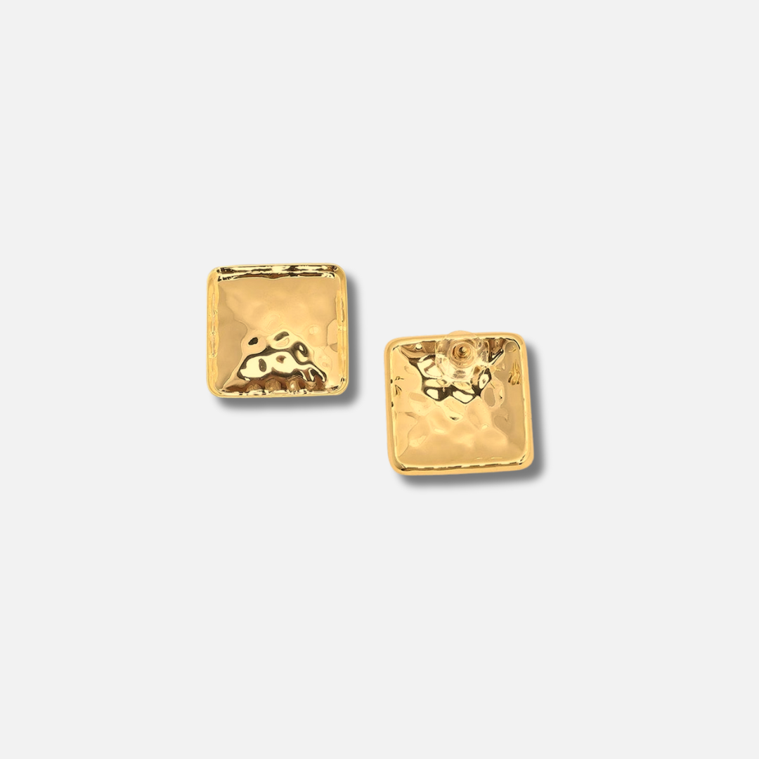 Forge Square Studs | Hammered Textured Geometric Statement Studs