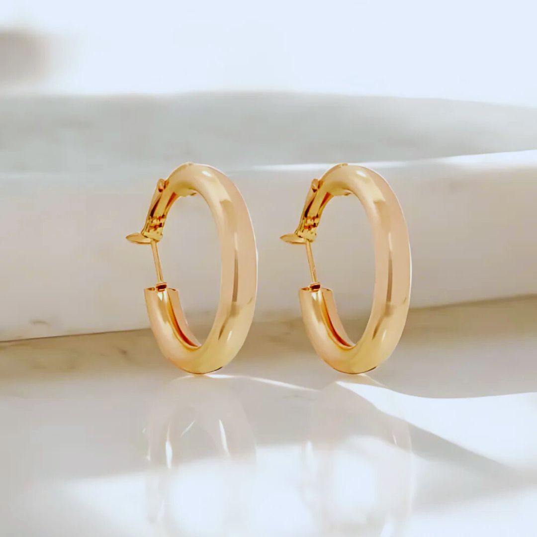 Aurelian Chunky Hoops | Bold Gold Statement Hoops for Women