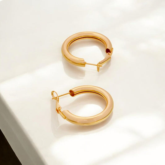 Aurelian Chunky Hoops | Bold Gold Statement Hoops for Women