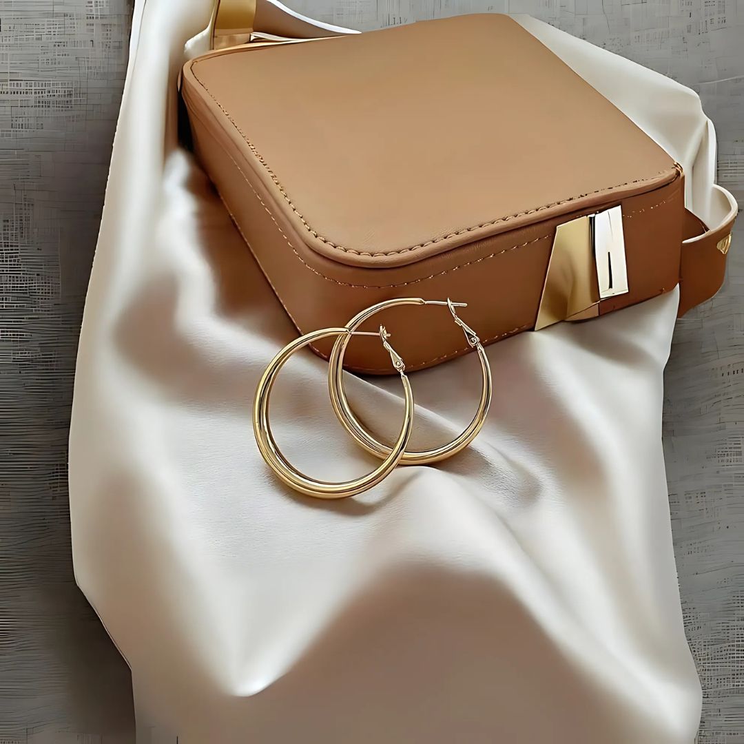 Solstice Gold Hoops | Classic Polished Gold Hoops for Women