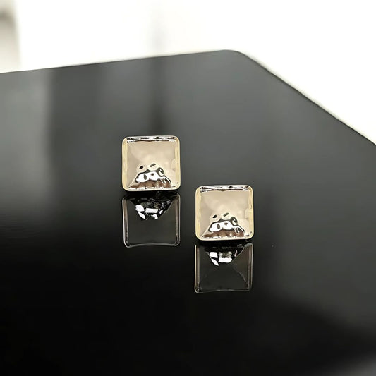 Forge Square Studs | Hammered Textured Geometric Statement Studs