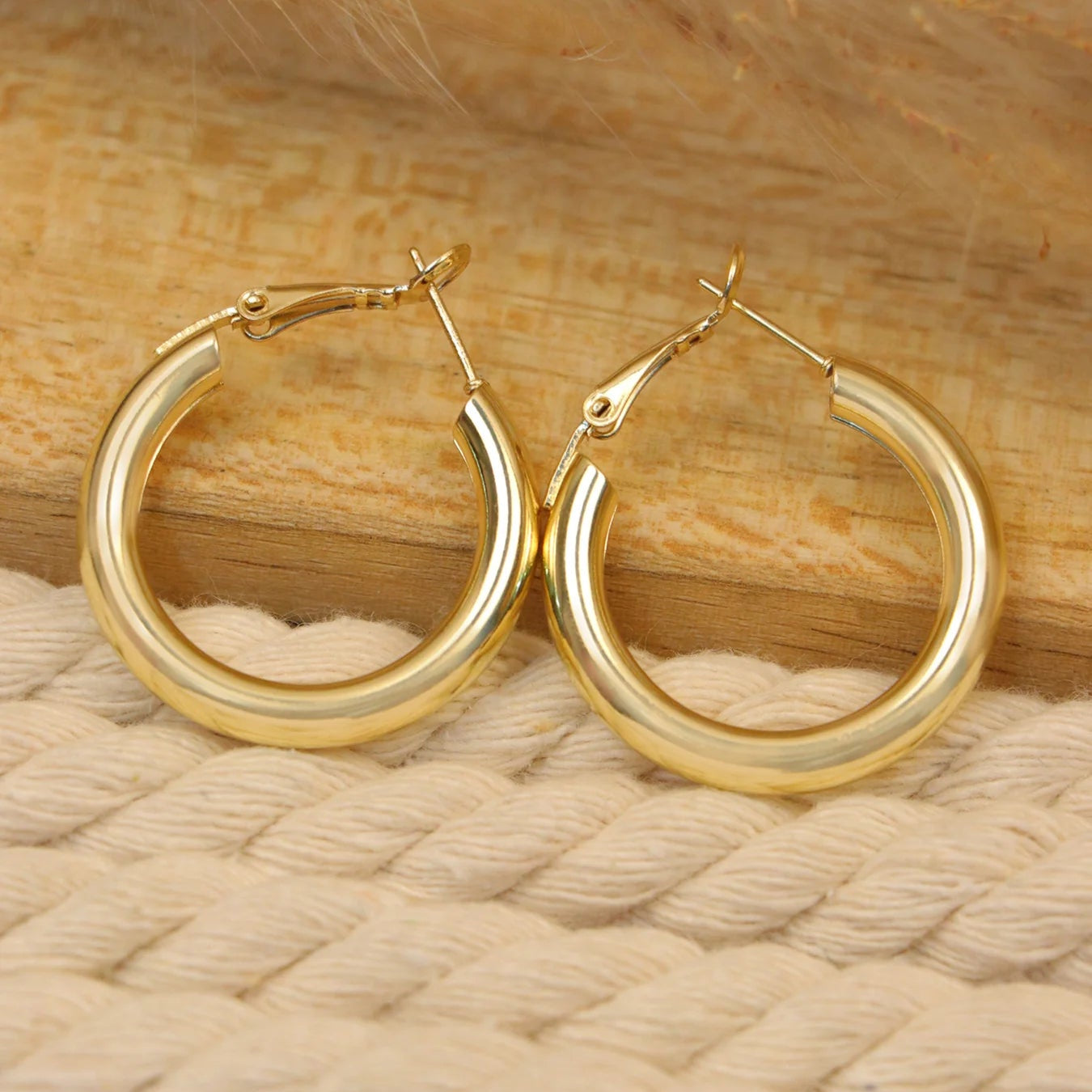 Aurelian Chunky Hoops | Bold Gold Statement Hoops for Women