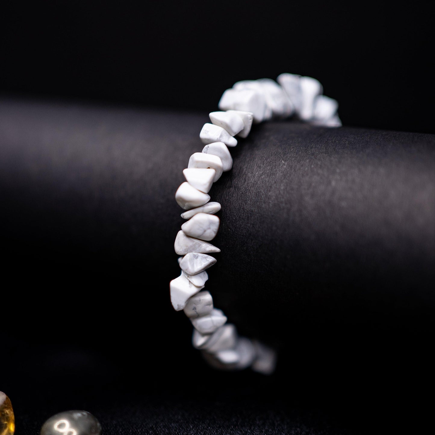 Howlite Chips Bracelet | Natural Gemstone for Stress Relief, Peace & Stackable Style