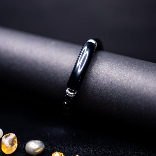 Black Obsidian Arc Top Bracelet | Protective Gemstone Bracelet for Grounding & Clarity