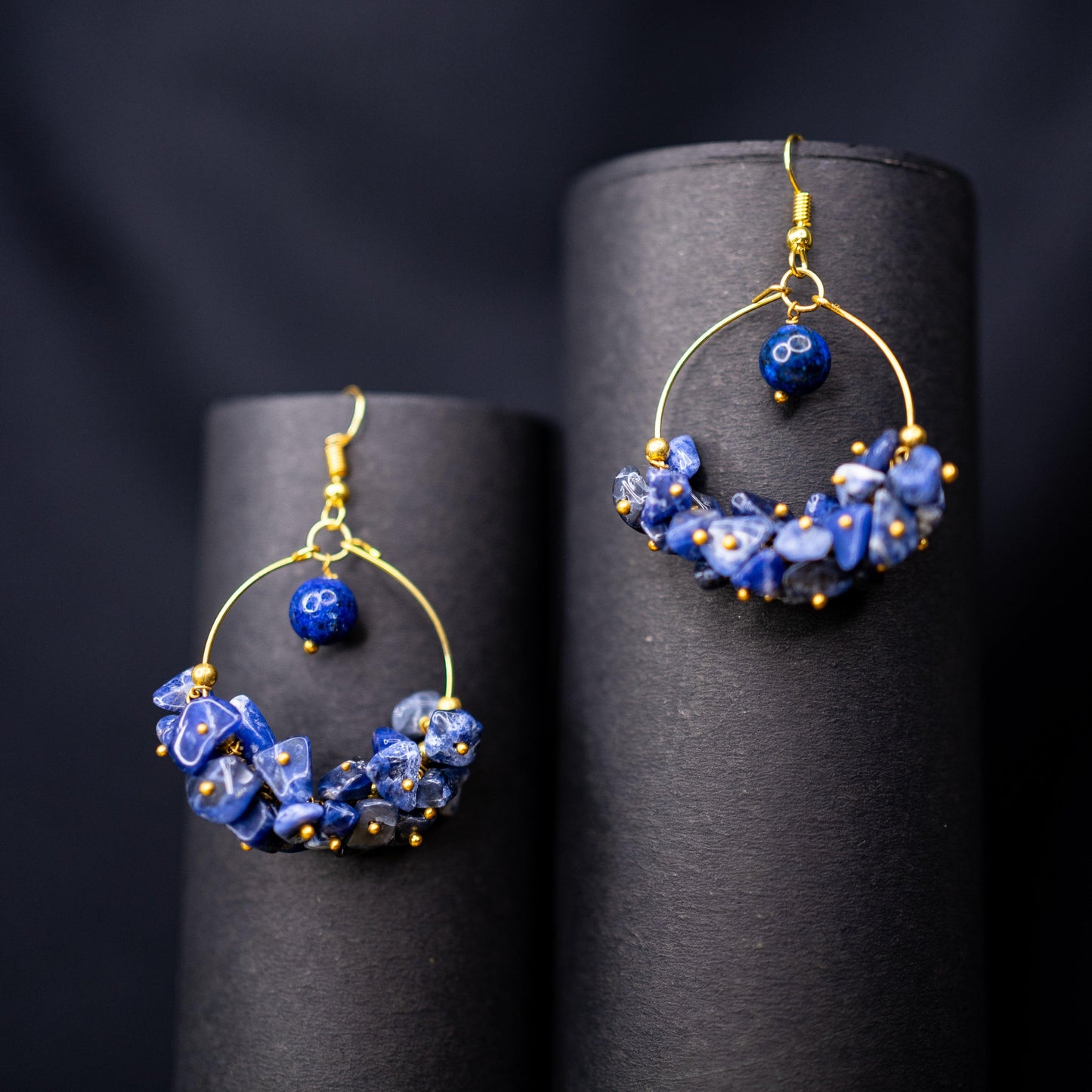 Natural Lapis Lazuli Earrings | Handcrafted Gemstone Jewelry for Elegance and Wisdom