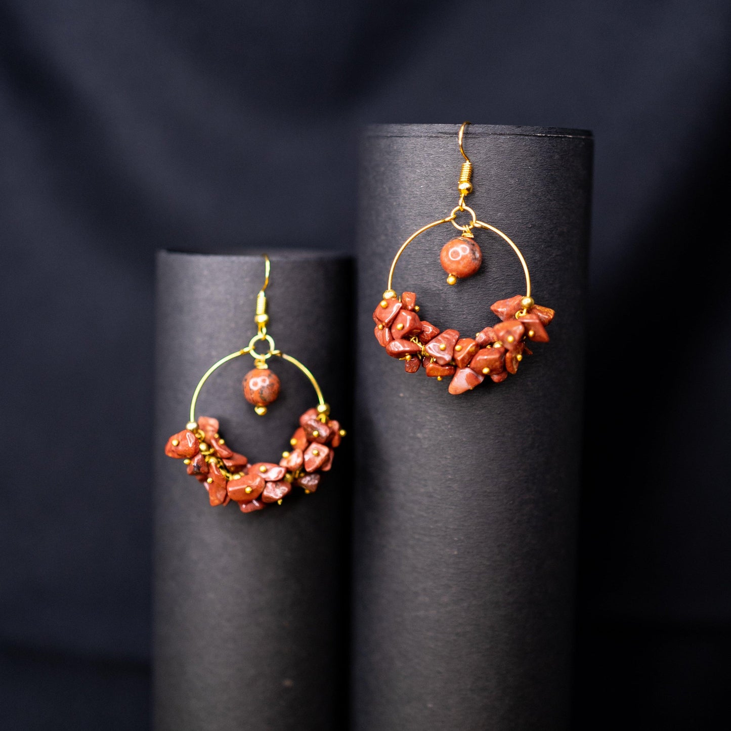 Natural Red Jasper Earrings | Handcrafted Gemstone Jewelry for Grounding and Strength