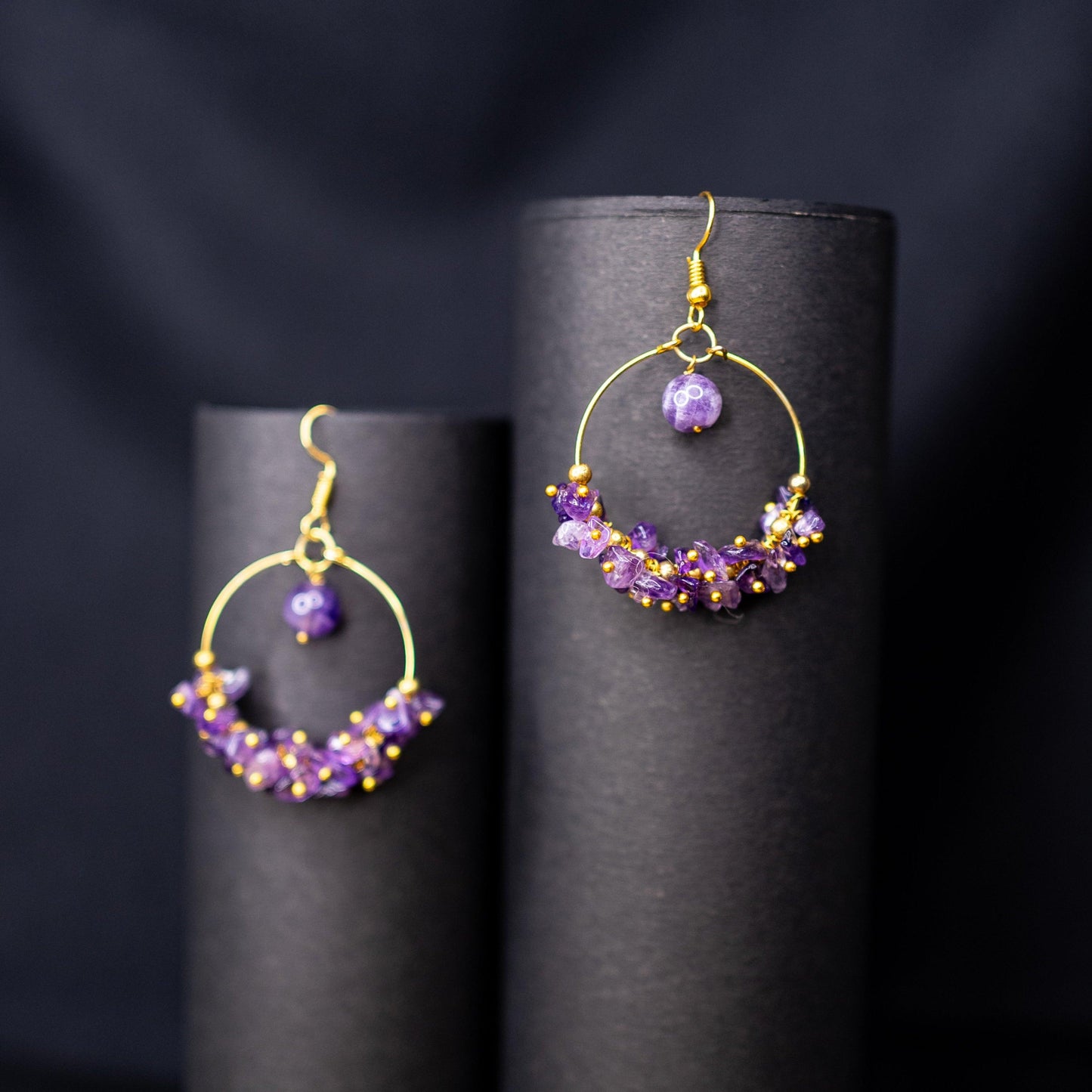 Natural Amethyst Earrings | Handcrafted Gemstone Jewelry for Elegance and Healing
