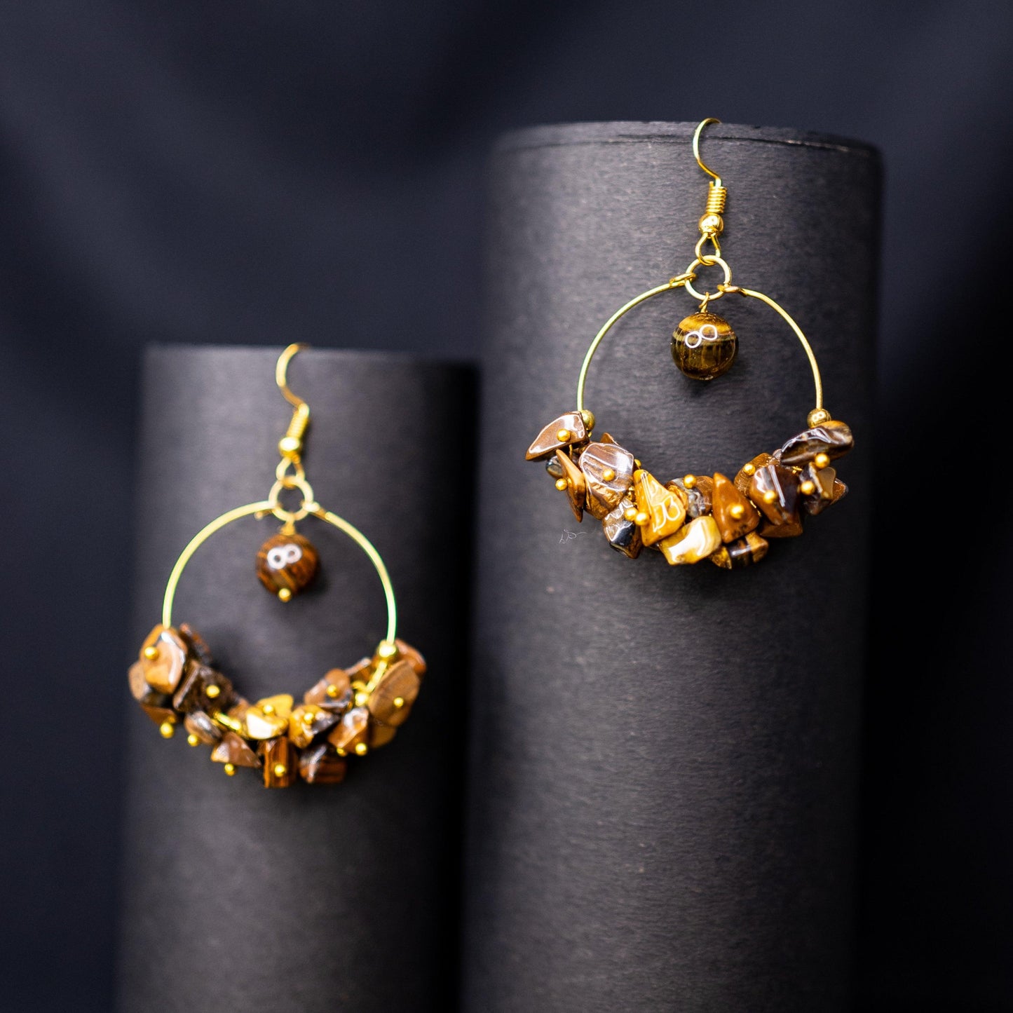 Natural Tiger Eye Earrings | Handcrafted Gemstone Jewelry for Confidence and Clarity