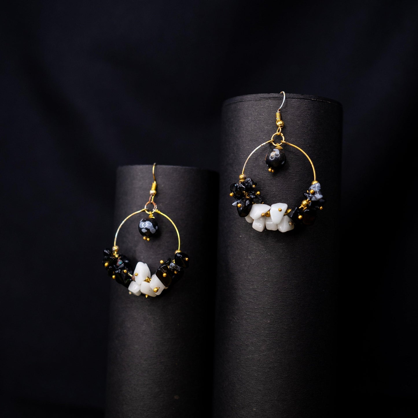 Natural Sulemani Hakik Earrings | Handcrafted Agate Gemstone Jewelry for Protection and Elegance