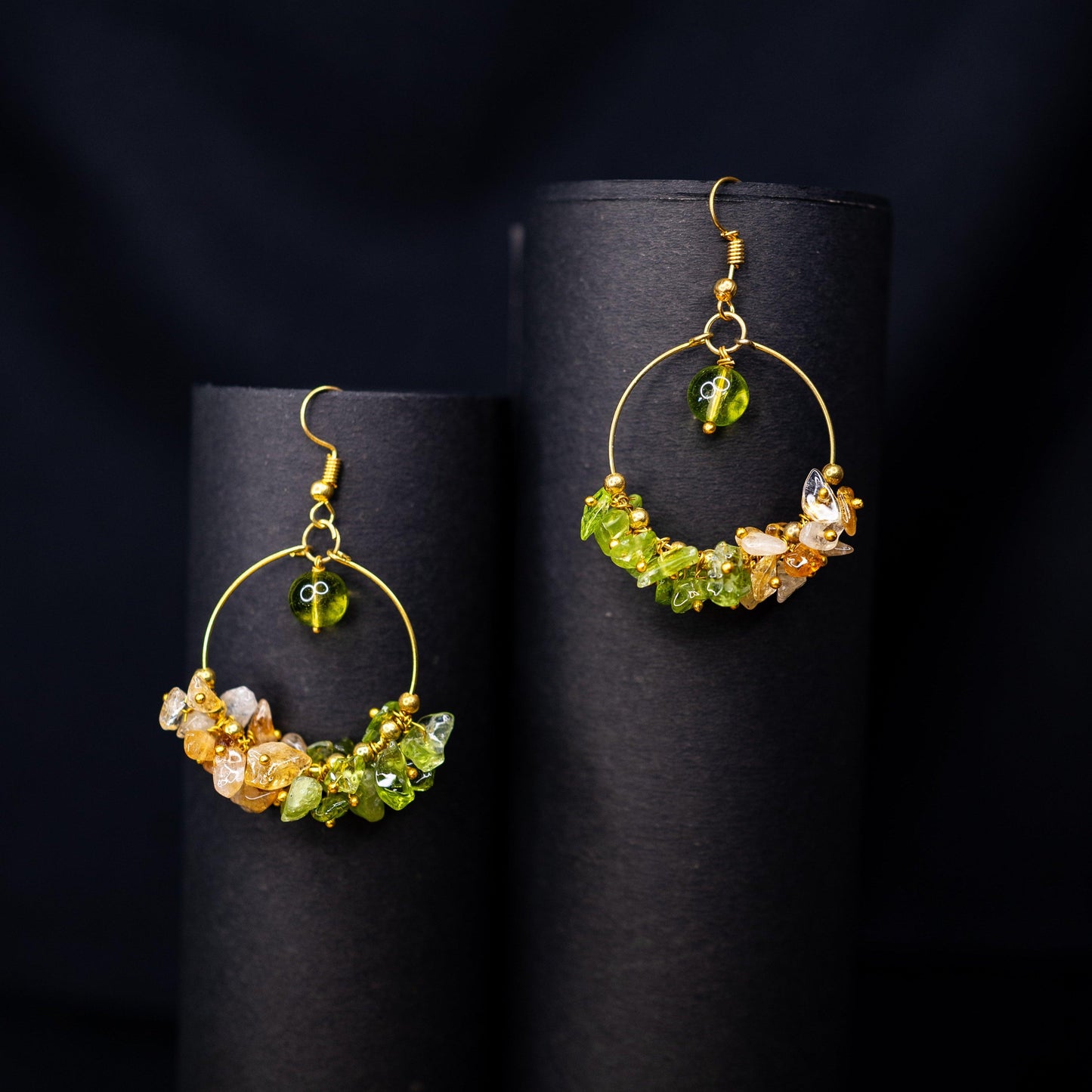 Handcrafted Citrine and Peridot Earrings | Natural Gemstone Jewelry for Abundance and Creativity
