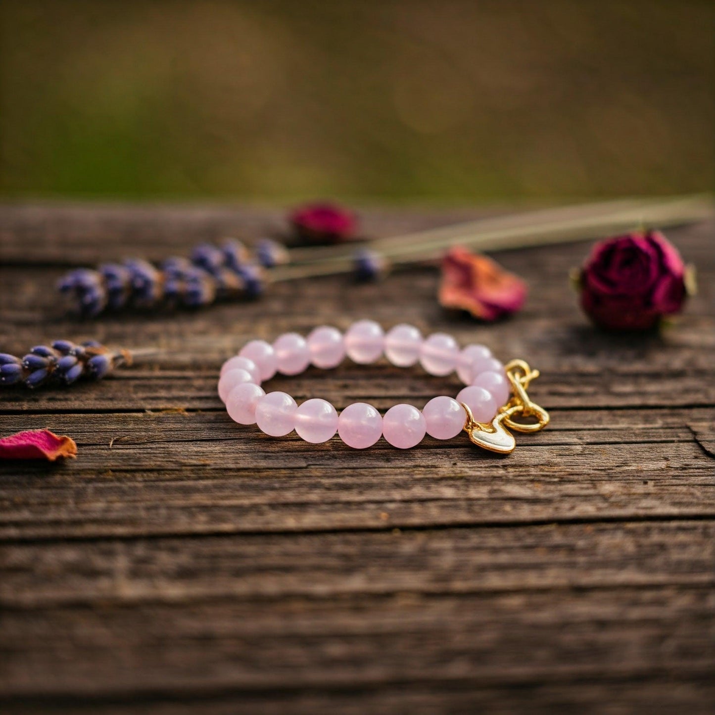 Rose Quartz Bracelet | Natural Crystal Jewelry for Love, Healing, and Emotional Balance