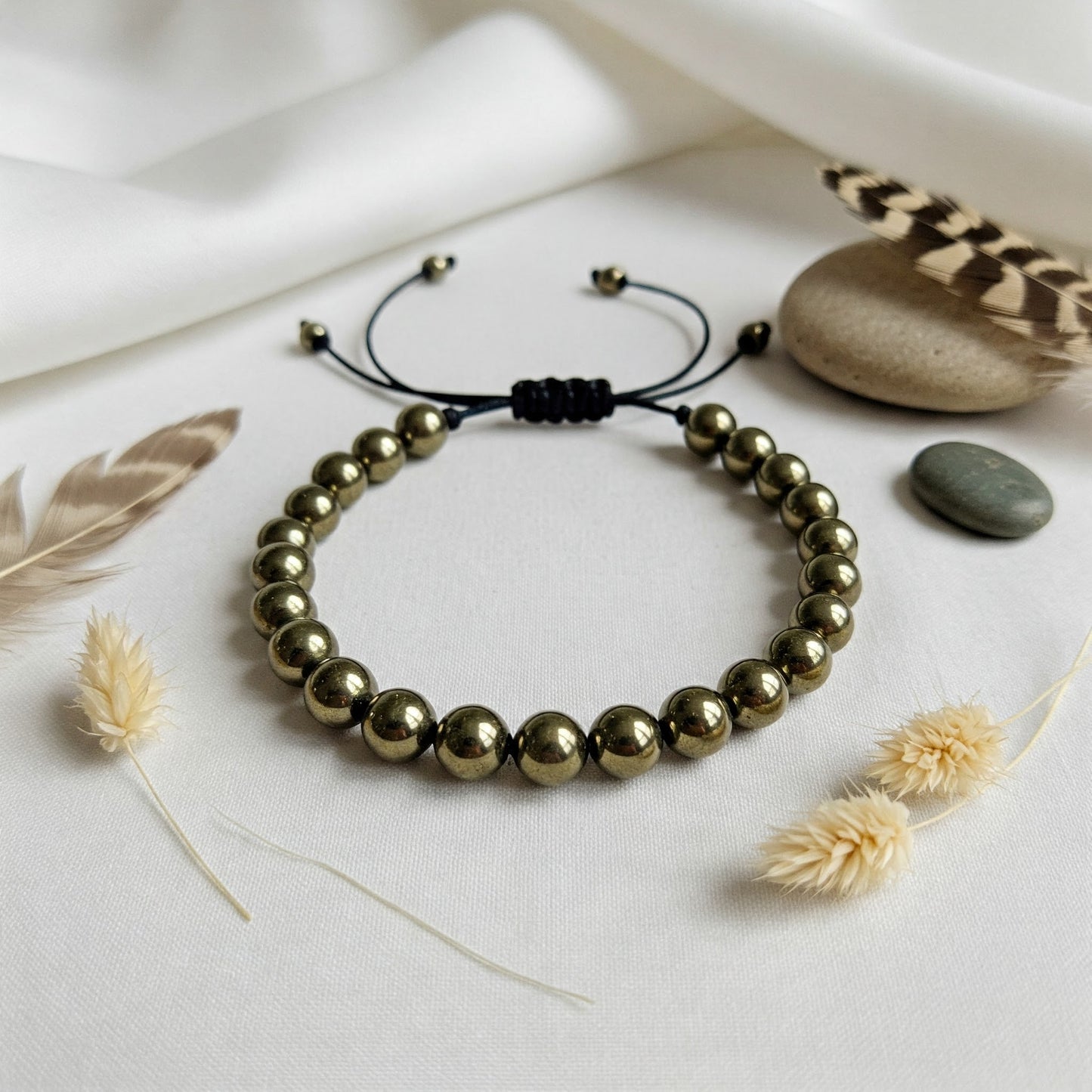 Pyrite Bracelet for Wealth & Protection | Money Magnet Stone for Abundance & Success