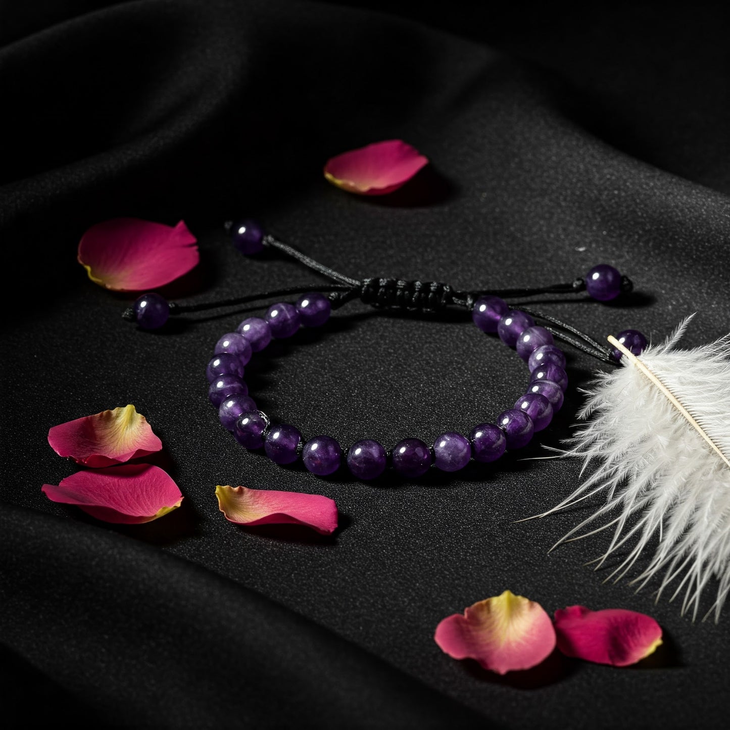 Natural Amethyst Bracelet for Healing & Protection | Elegant Thread Design