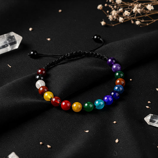 Seven Chakra Bracelet for Healing, Balance & Positive Energy | Handmade Crystal Bracelet