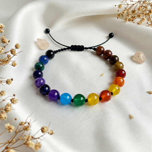 Seven Chakra Bracelet for Healing, Balance & Positive Energy | Handmade Crystal Bracelet
