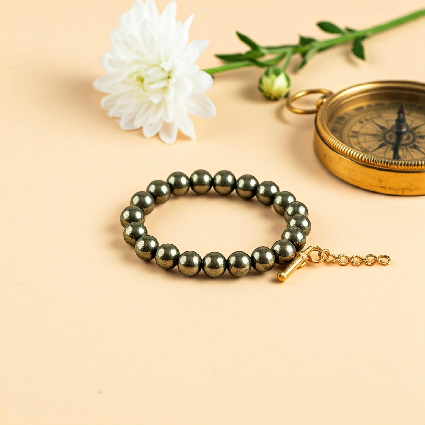 Pyrite Bracelet | Genuine Healing Crystal Jewelry for Wealth, Protection, and Confidence