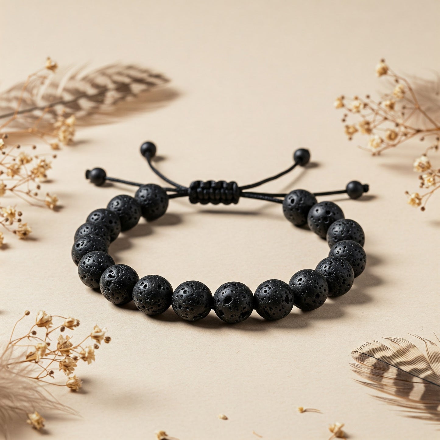 Black Tourmaline Bracelet for Protection & Grounding | EMF Shield | Elegant Thread Design