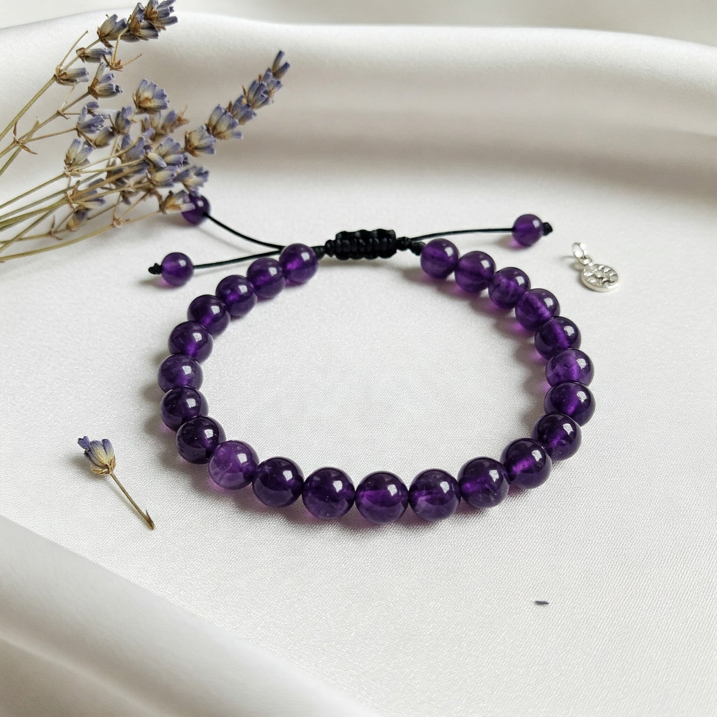 Natural Amethyst Bracelet for Healing & Protection | Elegant Thread Design