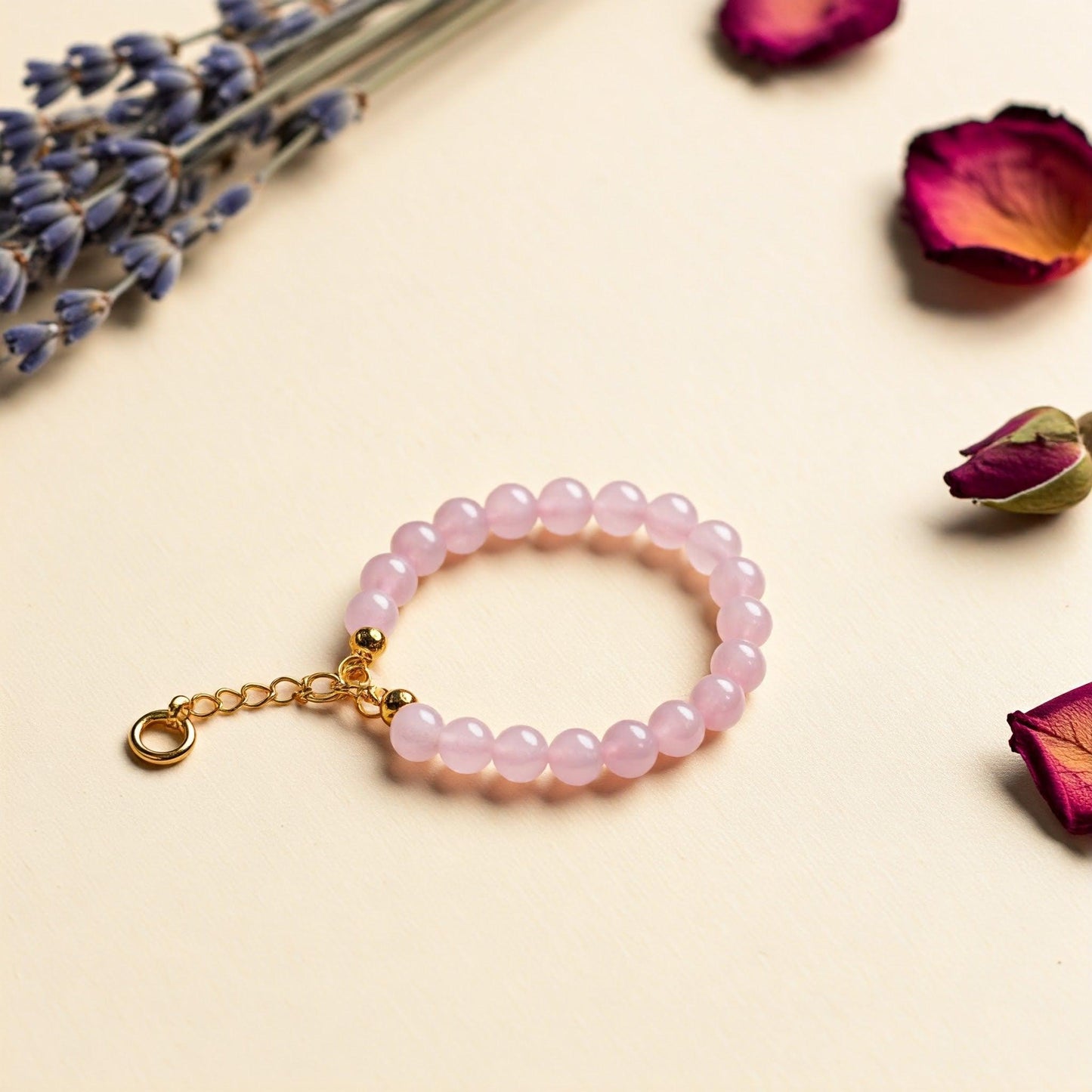 Rose Quartz Bracelet | Natural Crystal Jewelry for Love, Healing, and Emotional Balance