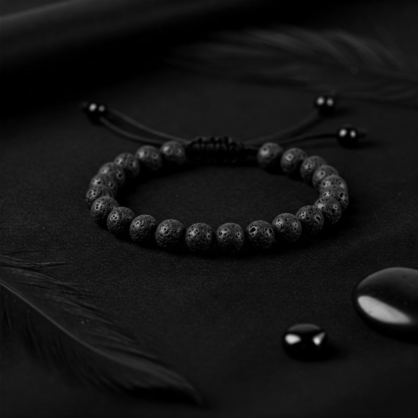 Black Tourmaline Bracelet for Protection & Grounding | EMF Shield | Elegant Thread Design