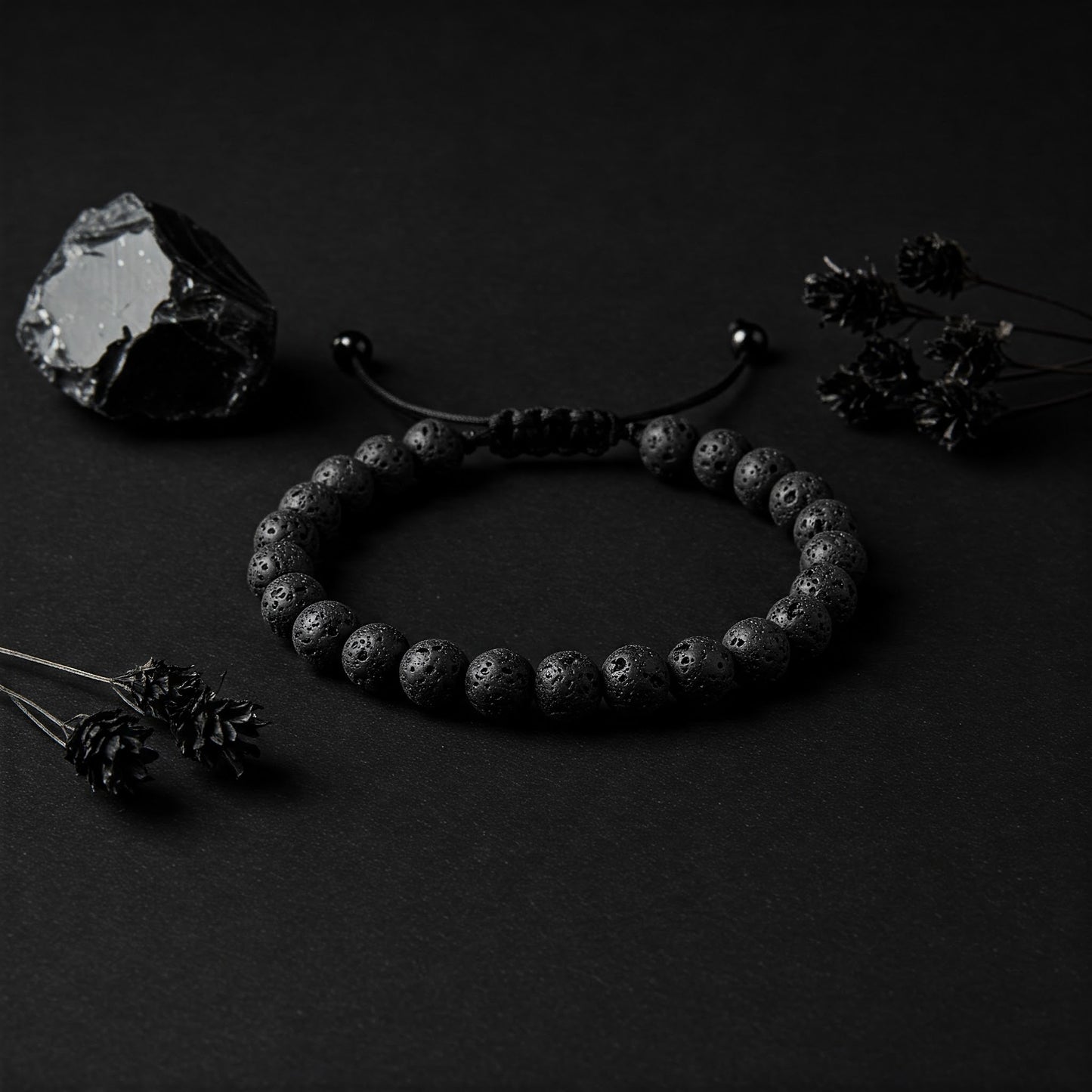 Black Tourmaline Bracelet for Protection & Grounding | EMF Shield | Elegant Thread Design