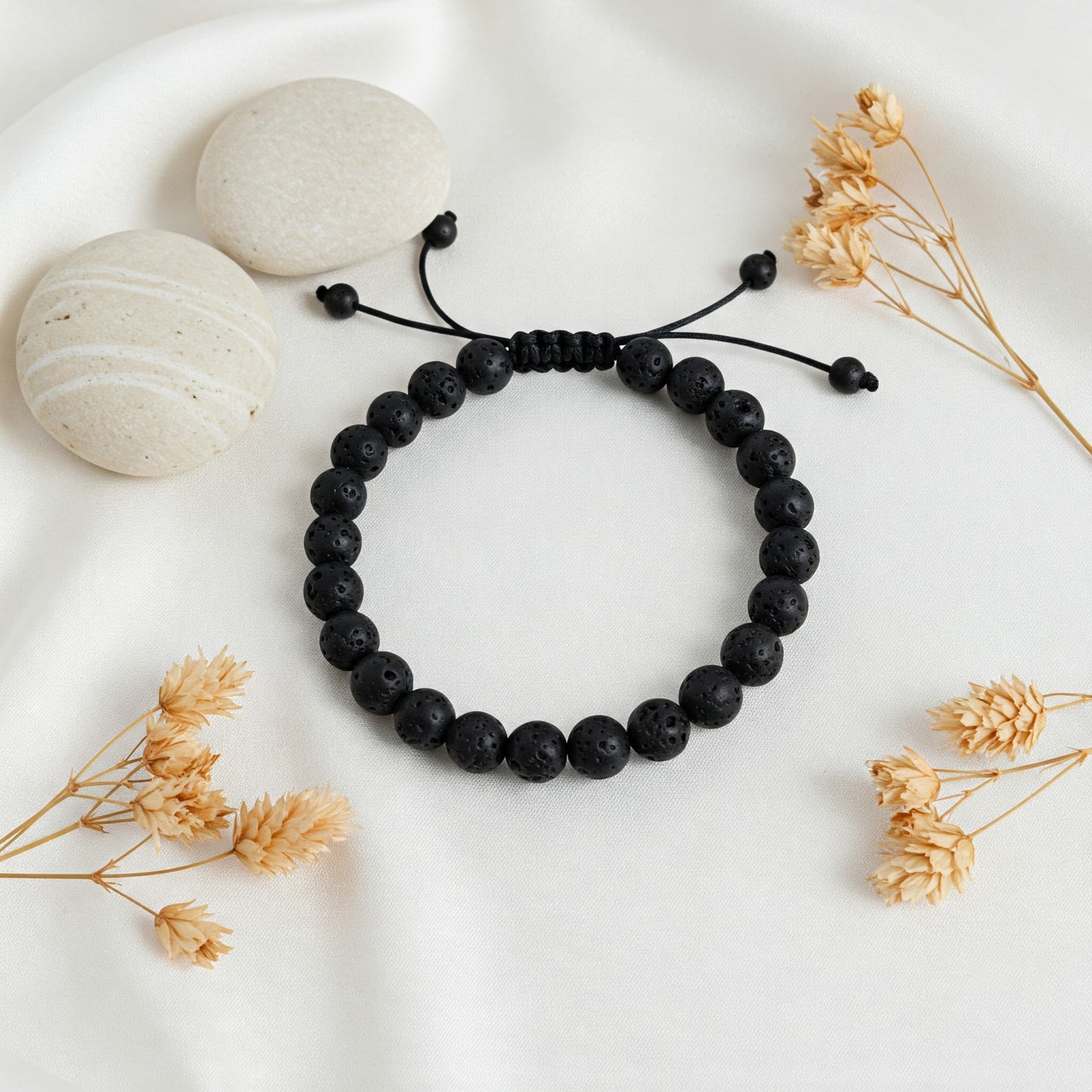 Black Tourmaline Bracelet for Protection & Grounding | EMF Shield | Elegant Thread Design
