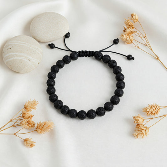 Black Tourmaline Bracelet for Protection & Grounding | EMF Shield | Elegant Thread Design