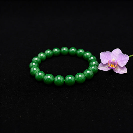 Green Jade Natural Stone Bracelet | Healing Crystal for Prosperity, Harmony & Love