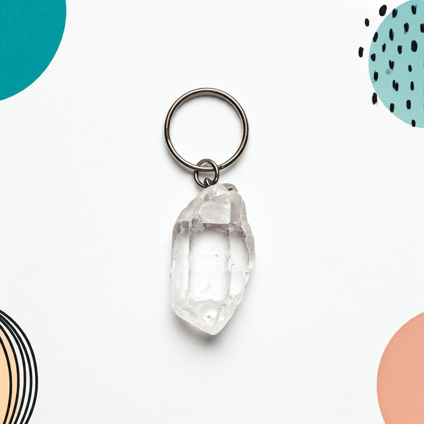 Clear Quartz Raw Crystal Key-Chain | Master Healing Stone for Energy Amplification & Clarity