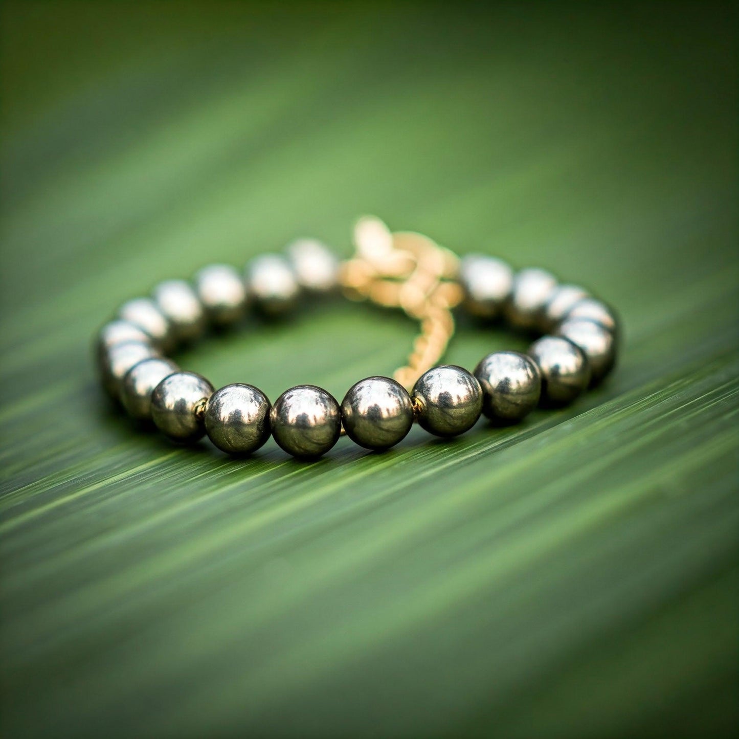 Pyrite Bracelet | Genuine Healing Crystal Jewelry for Wealth, Protection, and Confidence