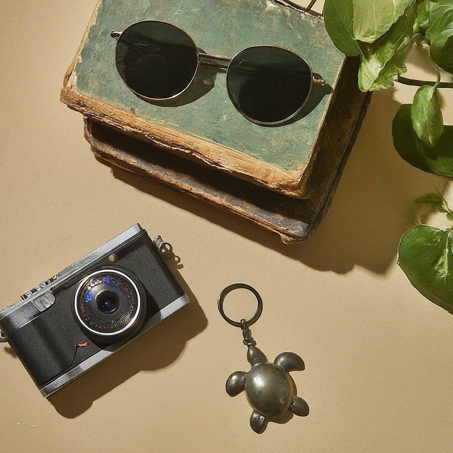 Pyrite Turtle Keychain | Lucky Charm for Prosperity & Protection