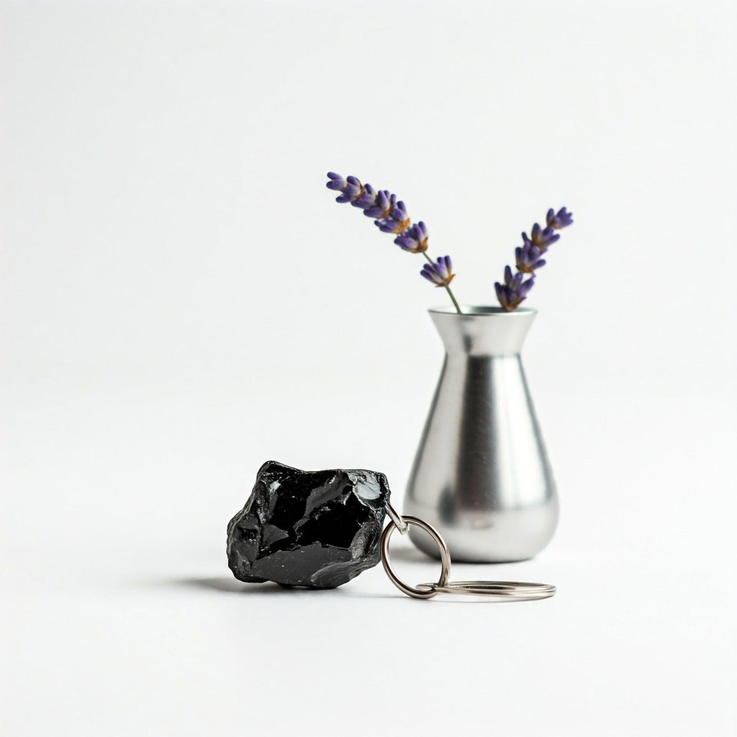 Black Obsidian Raw Crystal Key-Chain | Natural Protection Stone for Grounding & Negative Energy Shield