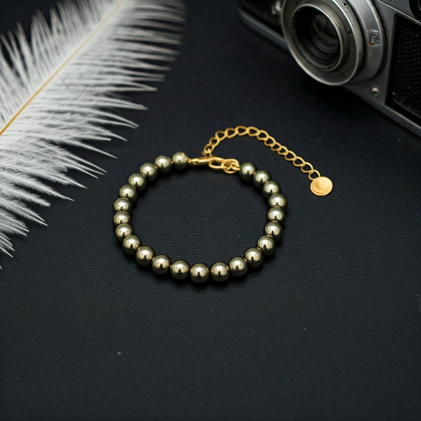 Pyrite Bracelet | Genuine Healing Crystal Jewelry for Wealth, Protection, and Confidence