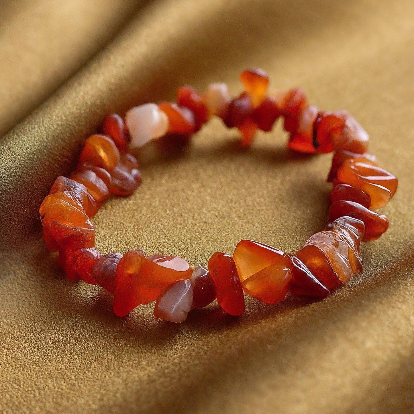 Carnelian Chip Bracelet | Stackable Gemstone Jewelry for Motivation & Creativity