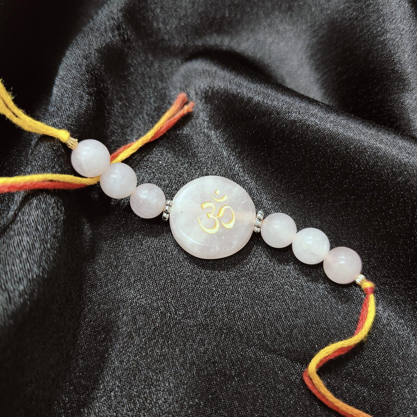 Rose Quartz Crystal Rakhi | Healing Gemstone Rakhi for Love & Positivity
