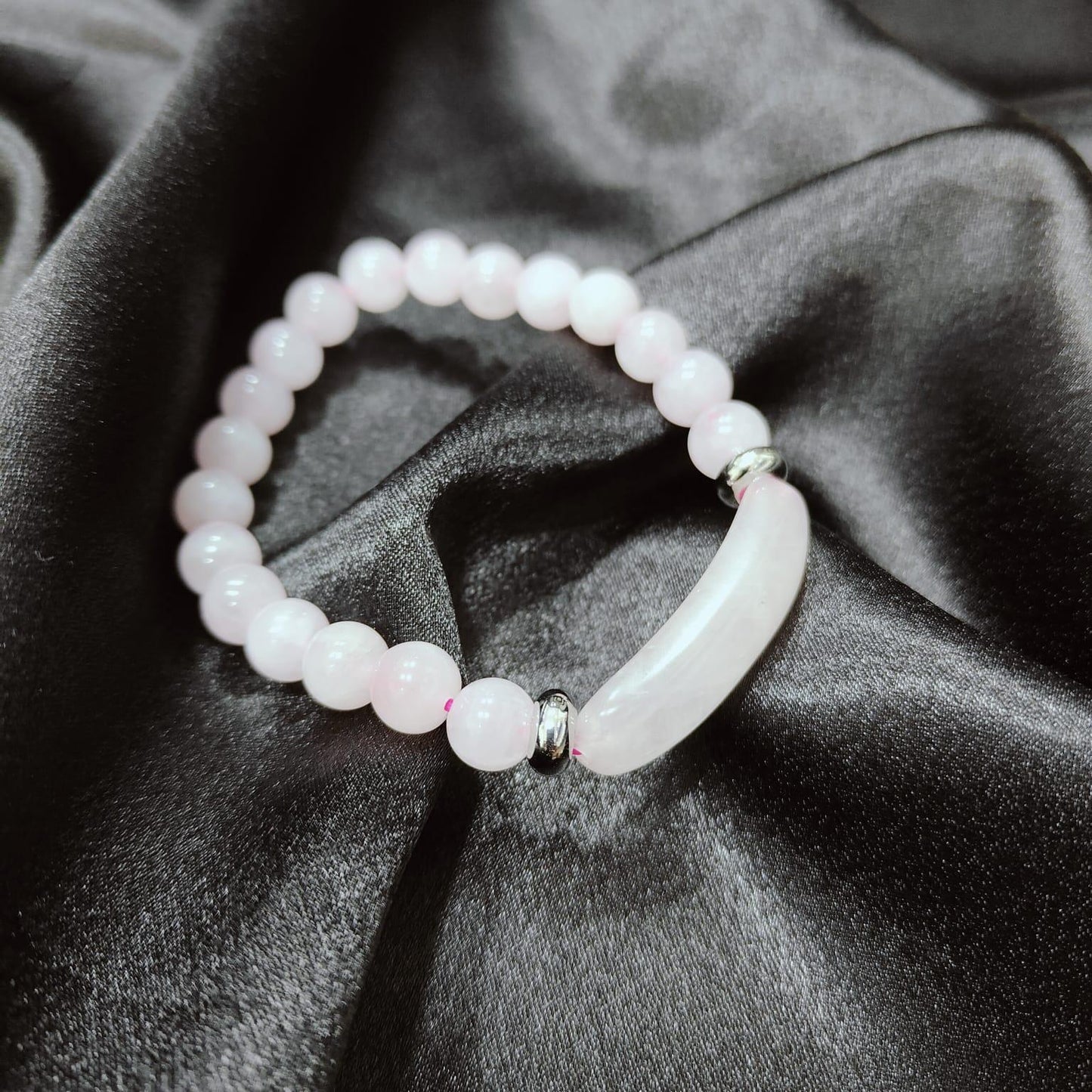 Rose Quartz Arc Bracelet | Healing Gemstone Bracelet for Love & Calming Energy
