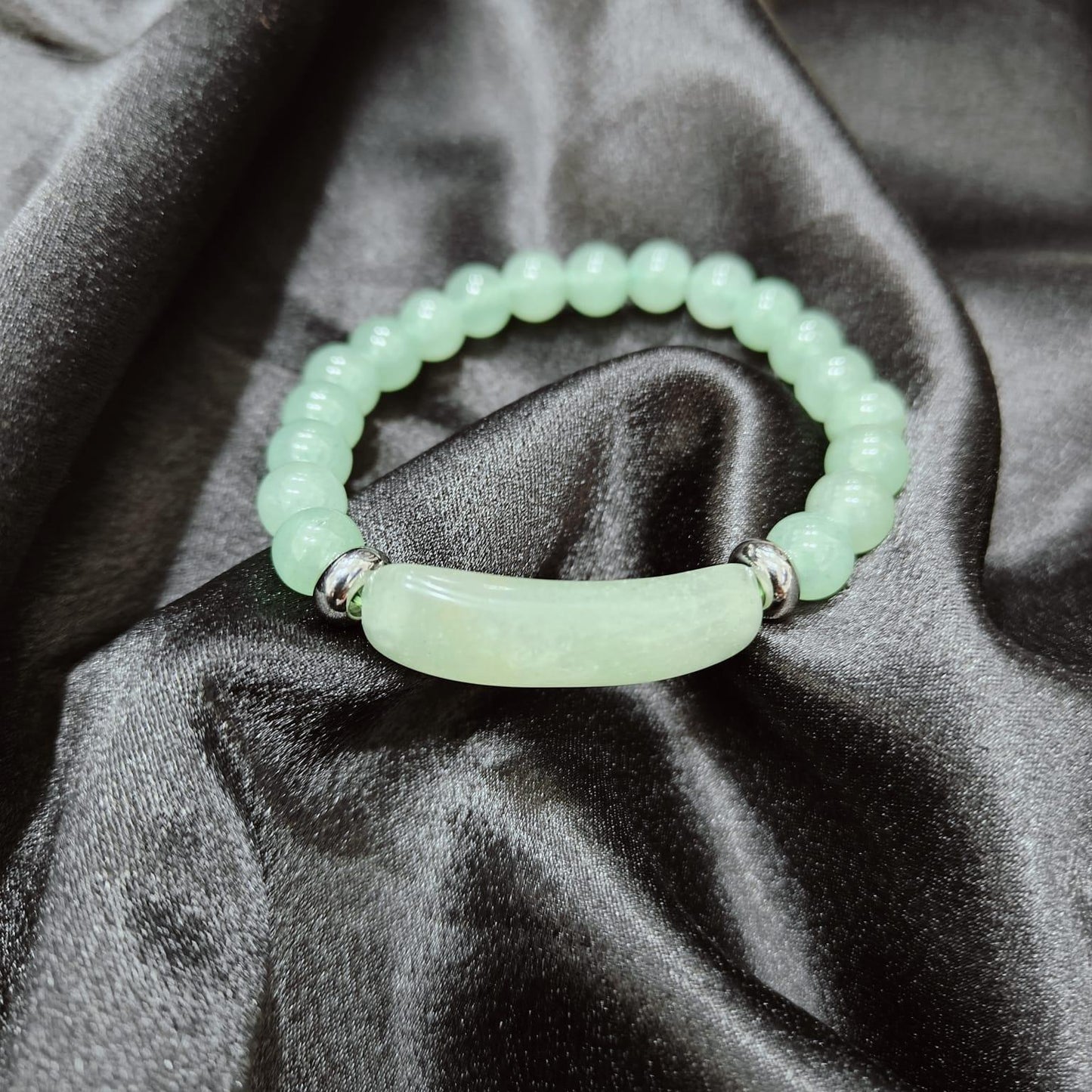 Green Aventurine Arc Top Bracelet | Prosperity Gemstone Bracelet for Success & Growth