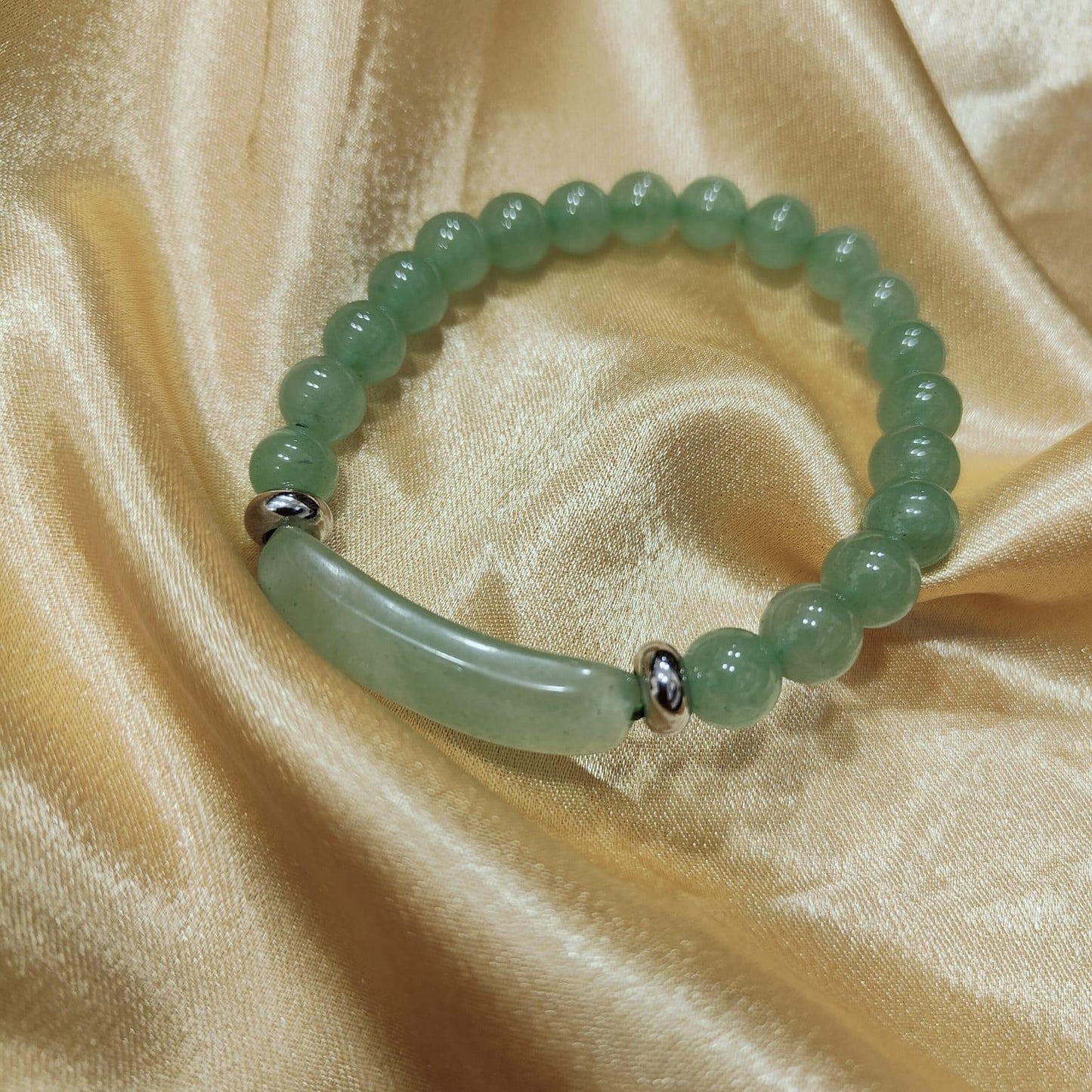 Green Aventurine Arc Top Bracelet | Prosperity Gemstone Bracelet for Success & Growth