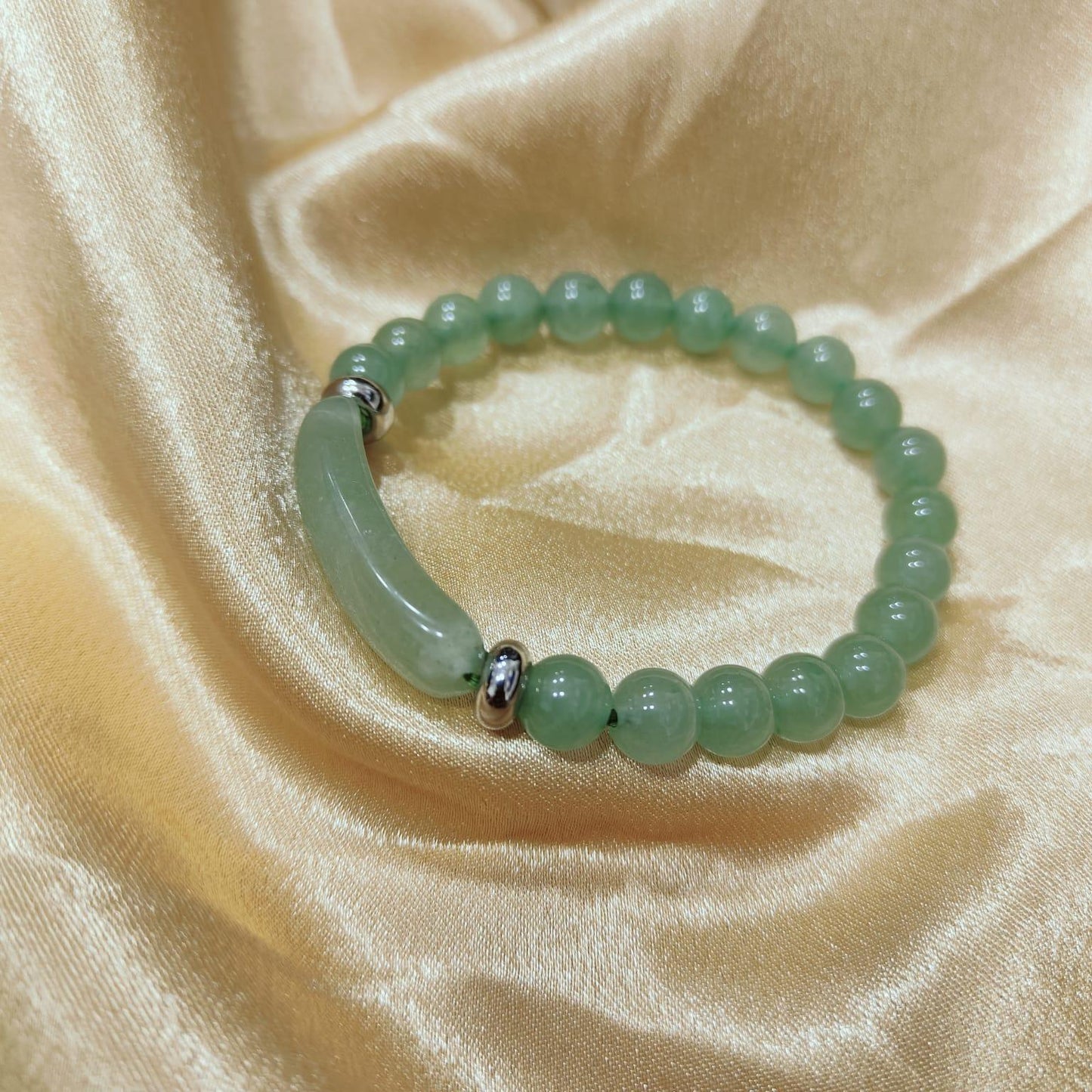 Green Aventurine Arc Top Bracelet | Prosperity Gemstone Bracelet for Success & Growth