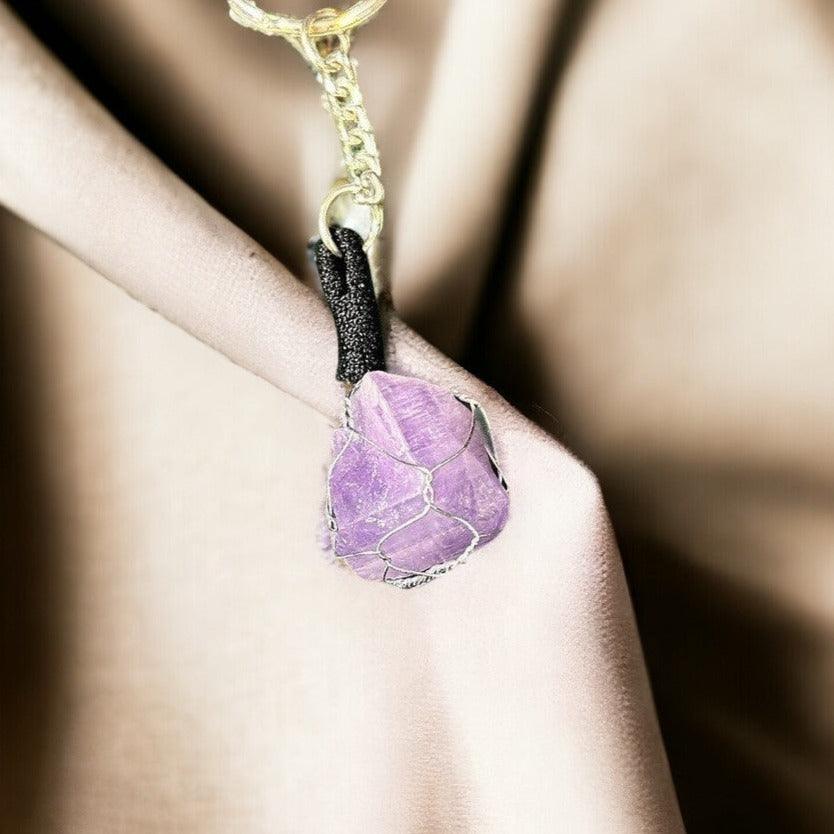 Amethyst Key-Chain | Chic Gemstone Key Holder for Protection, Luck & Everyday Style