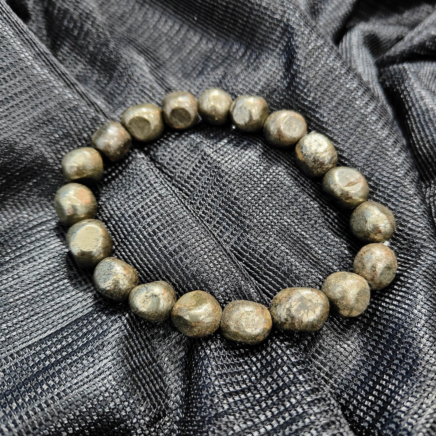 Pyrite Tumbled Stone Bracelet | Natural Stone for Abundance, Creativity & a Touch of Gold