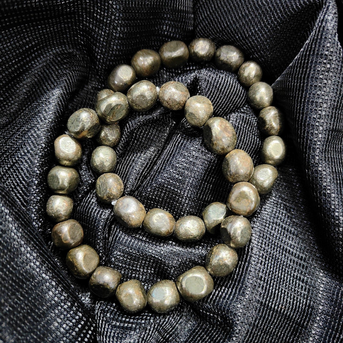 Pyrite Tumbled Stone Bracelet | Natural Stone for Abundance, Creativity & a Touch of Gold