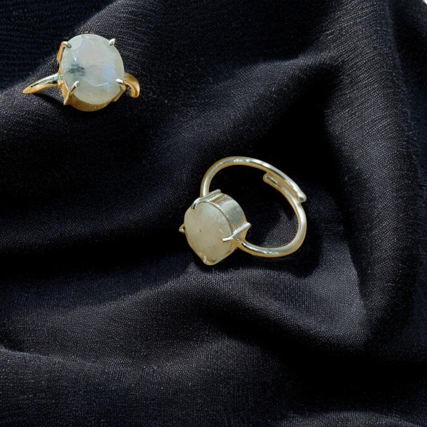 Moonstone Ring | Elegant Crystal Jewelry for Intuition, Balance & Inner Harmony