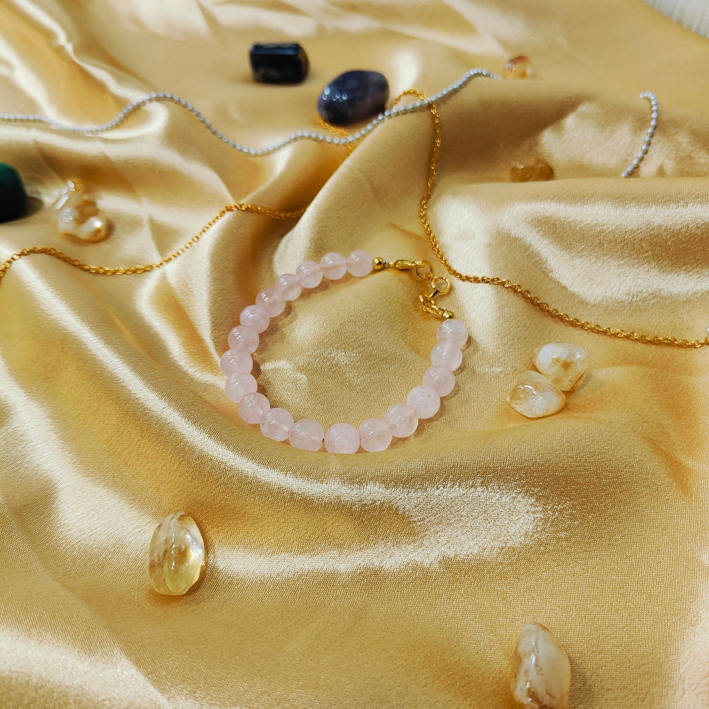 Rose Quartz Bracelet | Natural Crystal Jewelry for Love, Healing, and Emotional Balance