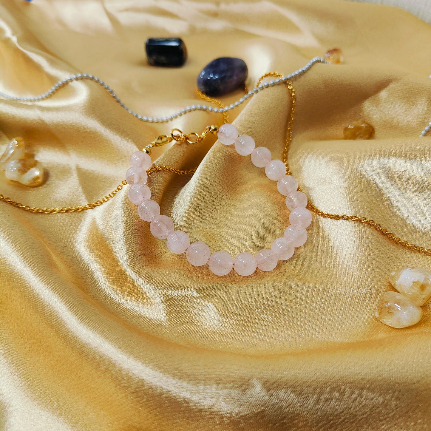 Rose Quartz Bracelet | Natural Crystal Jewelry for Love, Healing, and Emotional Balance