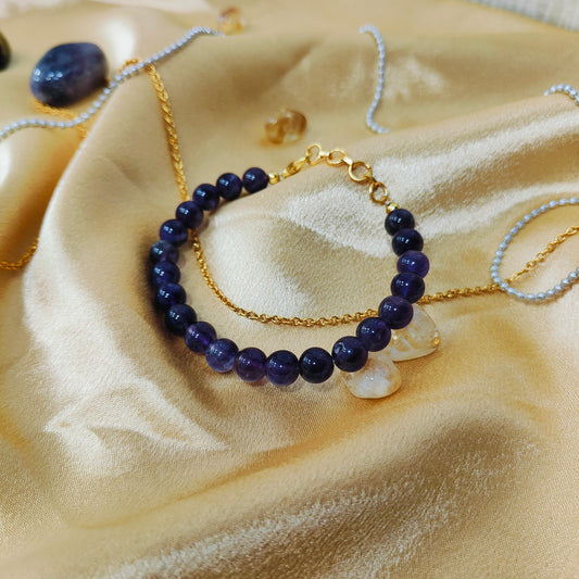 Amethyst Bracelet | Genuine Healing Crystal Jewelry for Calm, Focus, and Spiritual Balance