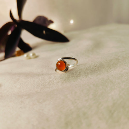 Carnelian Ring | German Silver & Gold Options for Creativity & Confidence