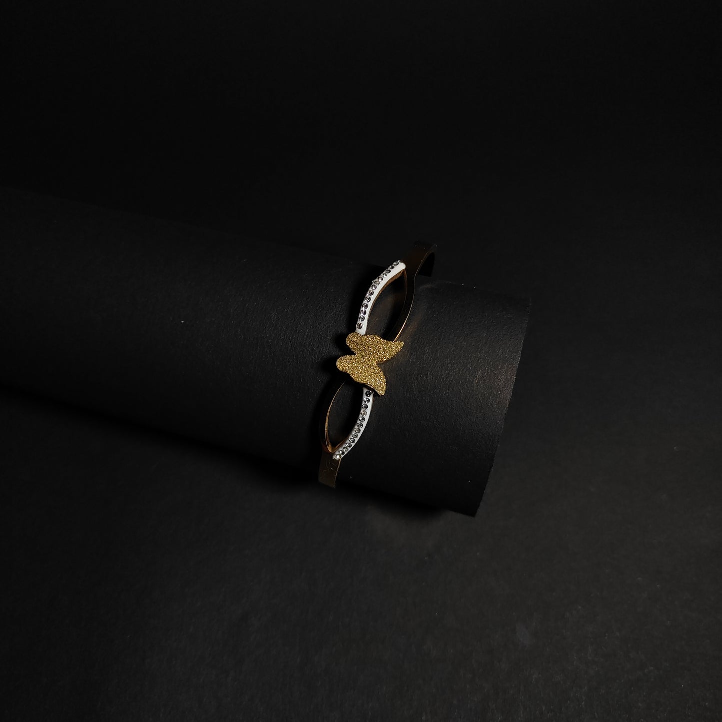 Gold Butterfly Crystal Bangle | Elegant Anti Tarnish Bangle for Women | Nature-Inspired Fashion Jewellery