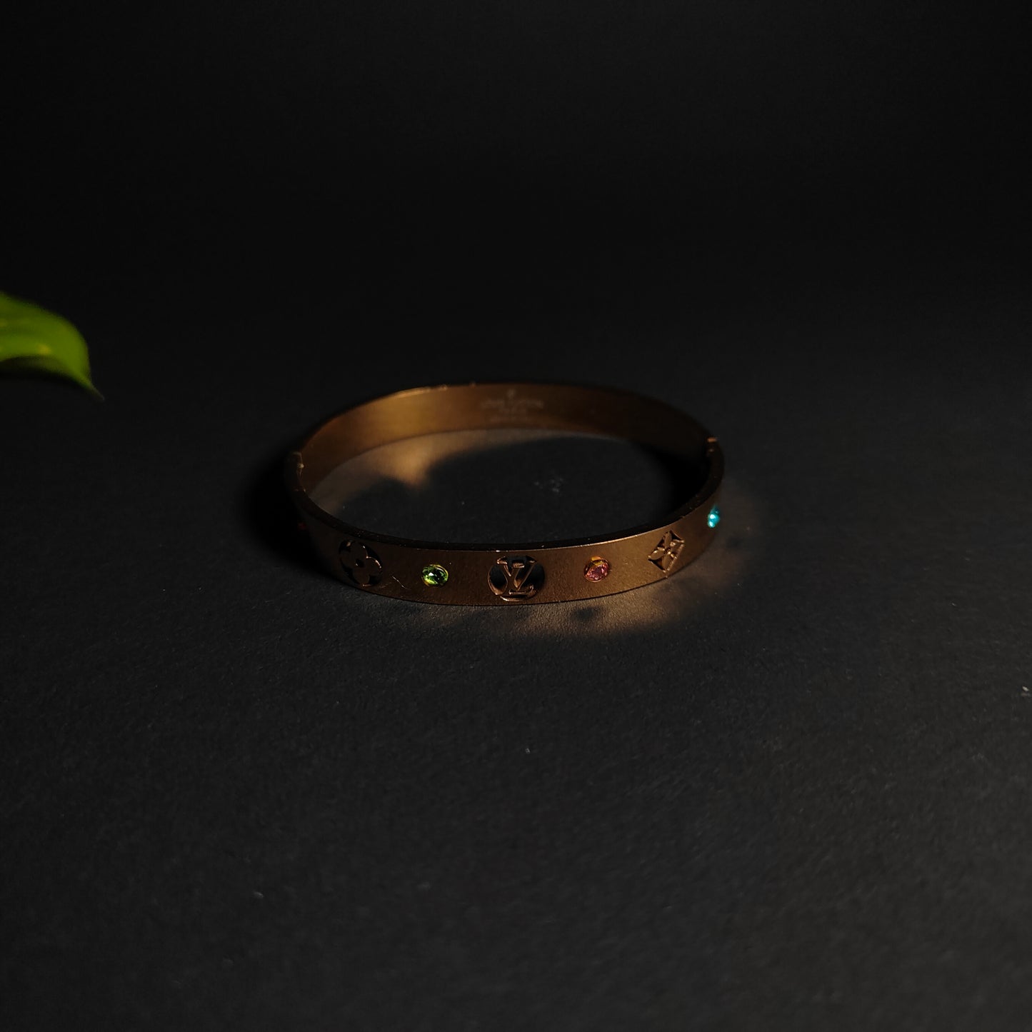 Chic Gold Monogram Inspired Bangle | Colorful Designer Style Bangle for Women | Trendy Fashion Jewellery